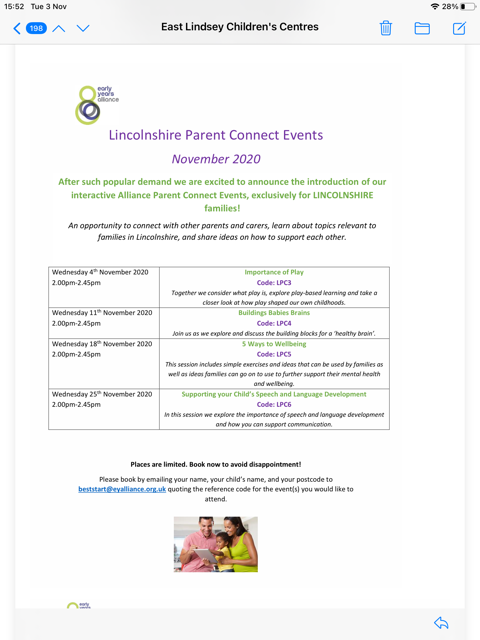 Lincolnshire Parent Connect Events